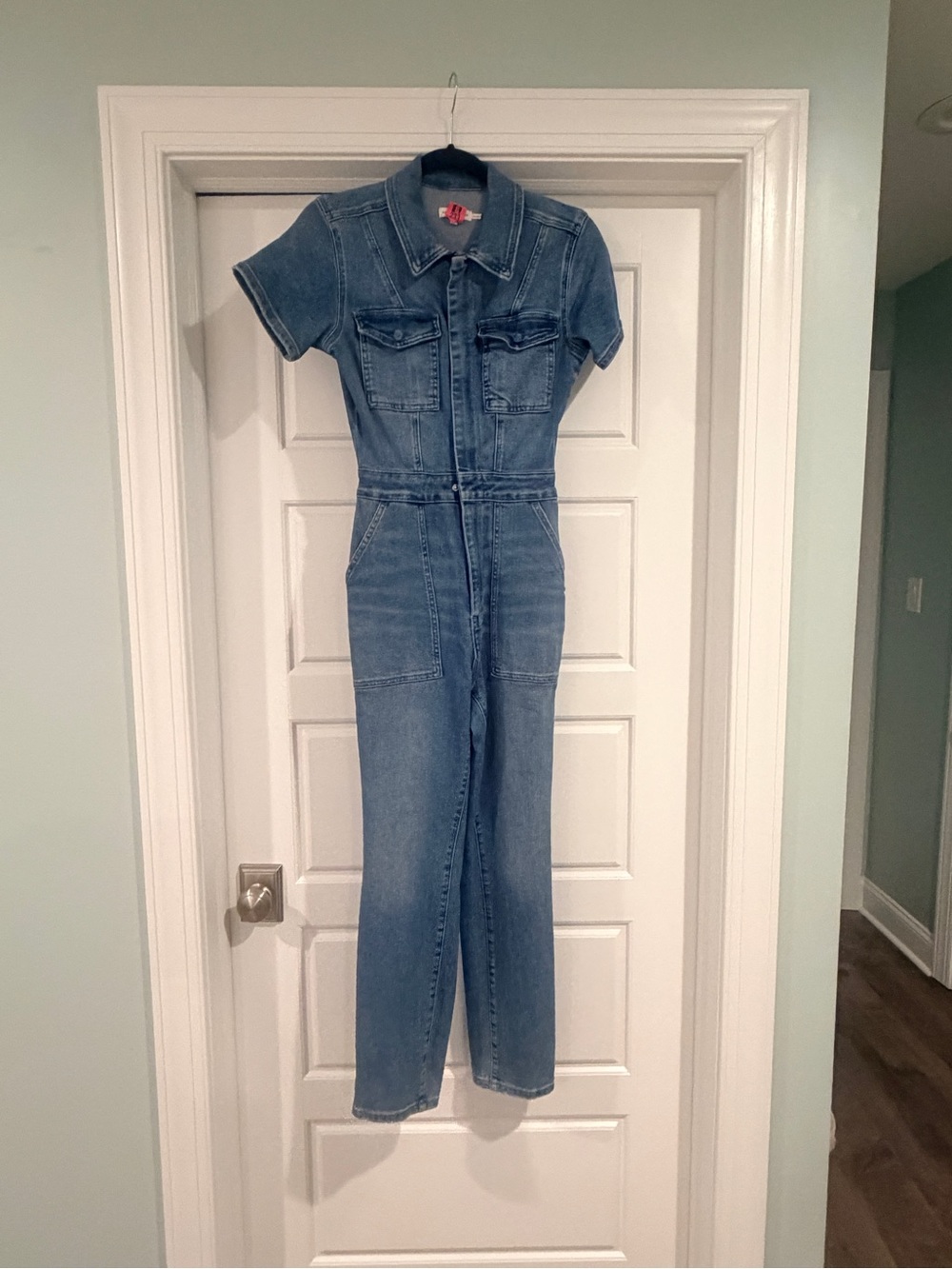 Good American Light Blue Denim Jumpsuit